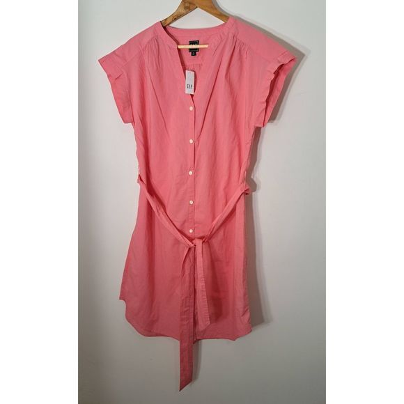 GAP Dresses & Skirts - Gap womens small coral peach womens tie waist shirt dress BRAND NEW